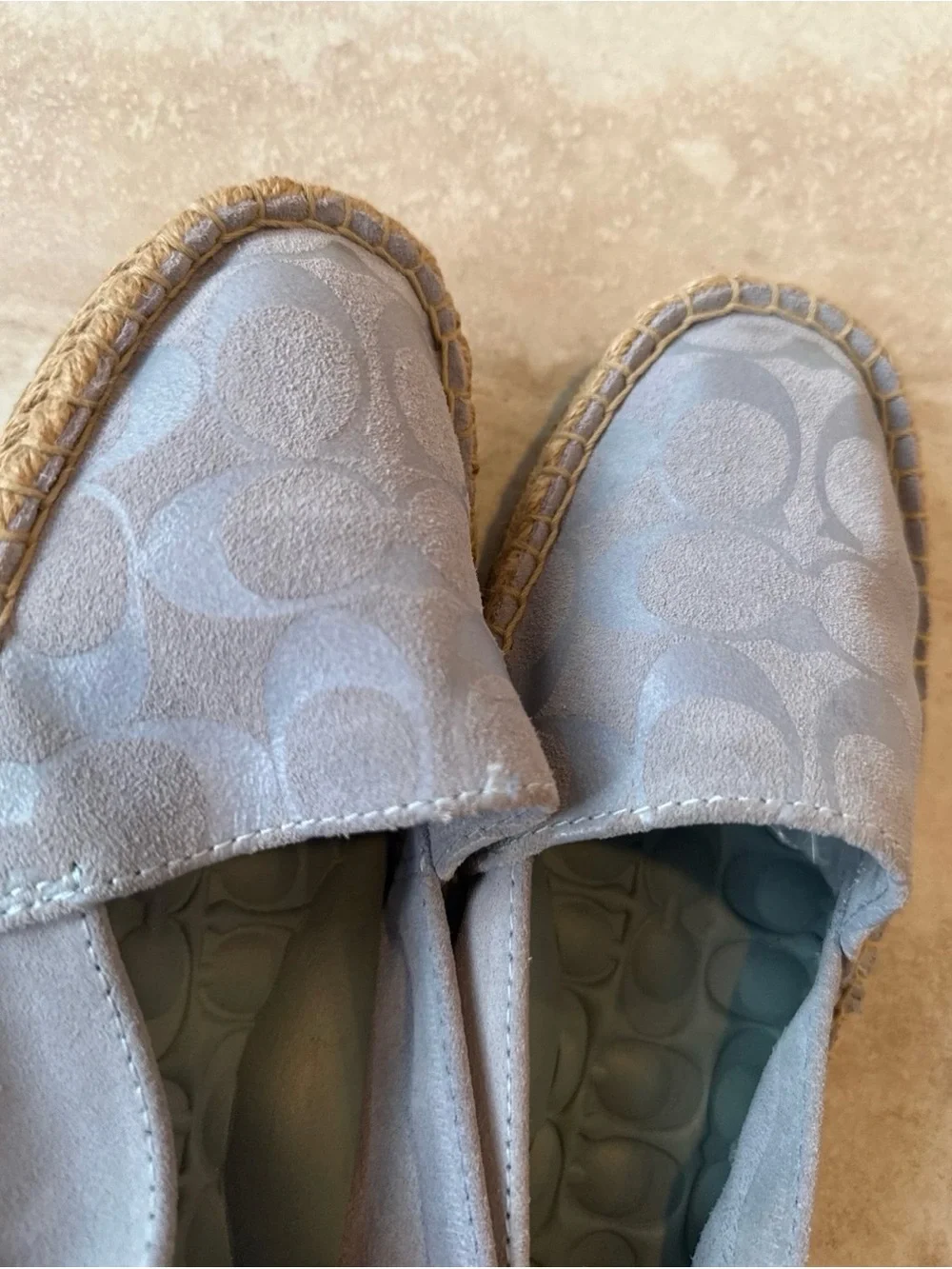 Coach Lavender Suede Espadrille Flats